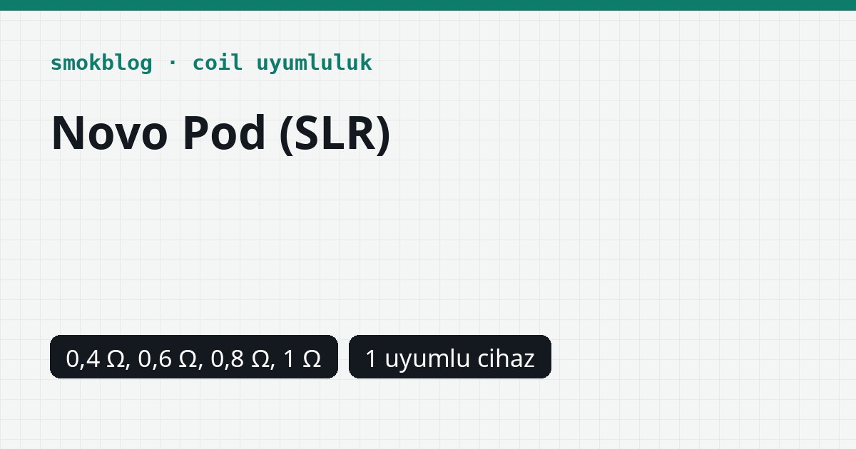 SMOK Novo Pod SLR: Novo Eco Kartuşu 0,4-1,0 Ohm