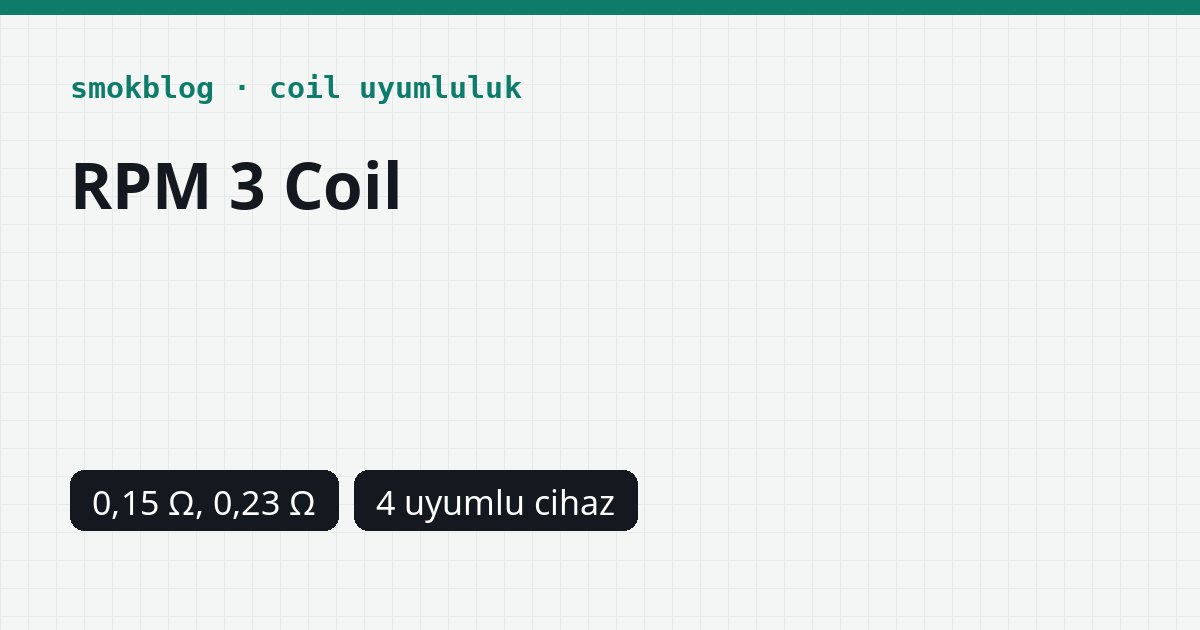 SMOK RPM 3 Coil Hangi Cihazlara Uyar? 0,15 ve 0,23 Ohm